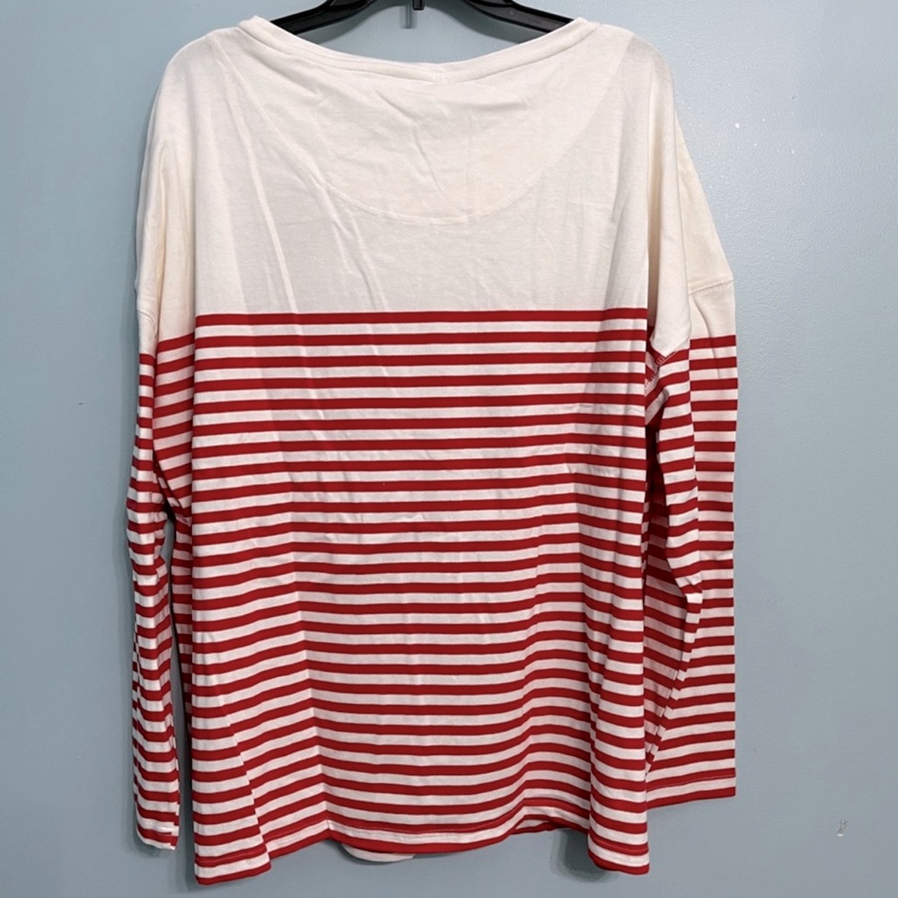 JOULES DALMATIAN RED STRIPED LONG SLEEVE TOP NWT - Picture 2 of 10